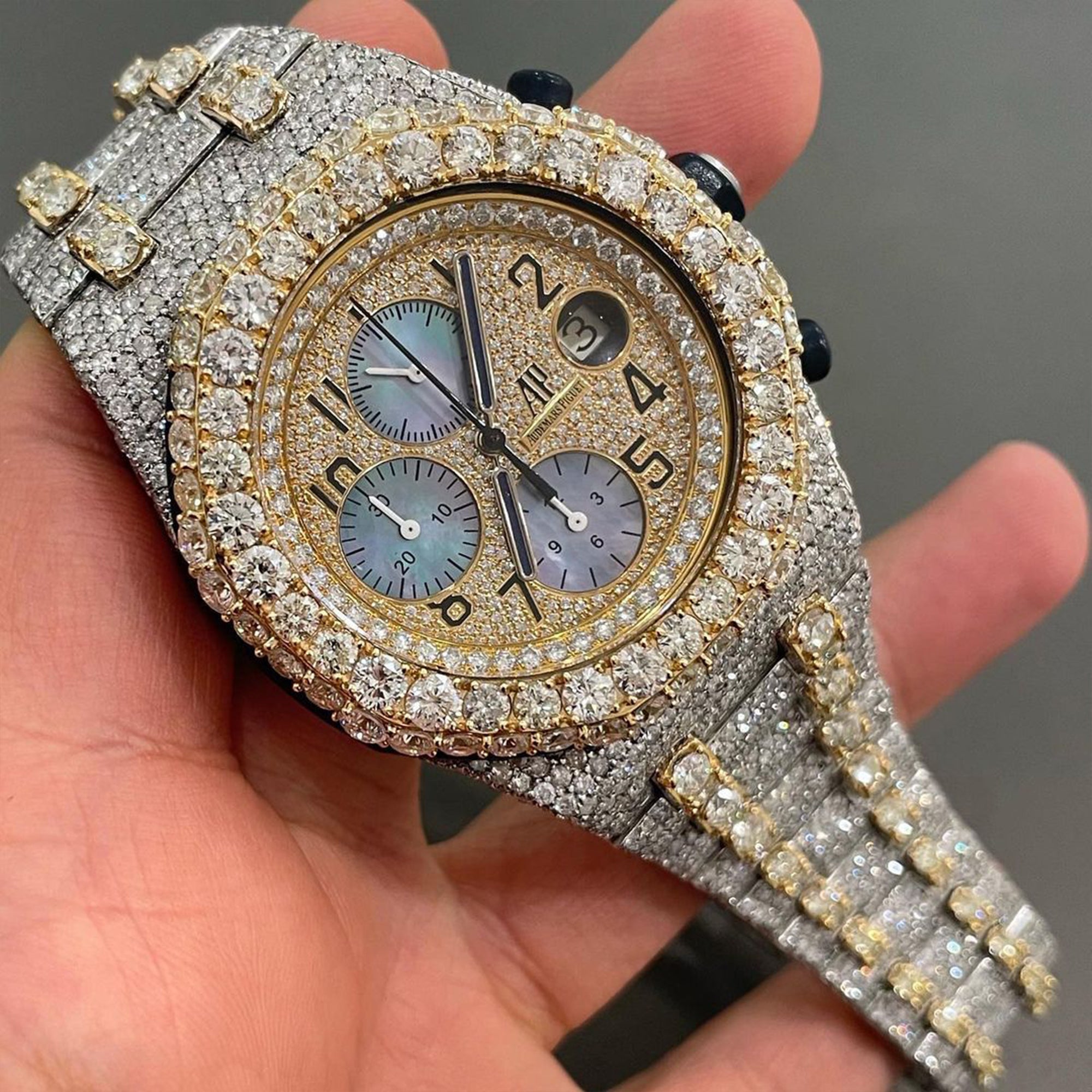 Moissanite Two tone AP Diamond Watch - Audemars Piguet RoyalOak OffShore 42MM