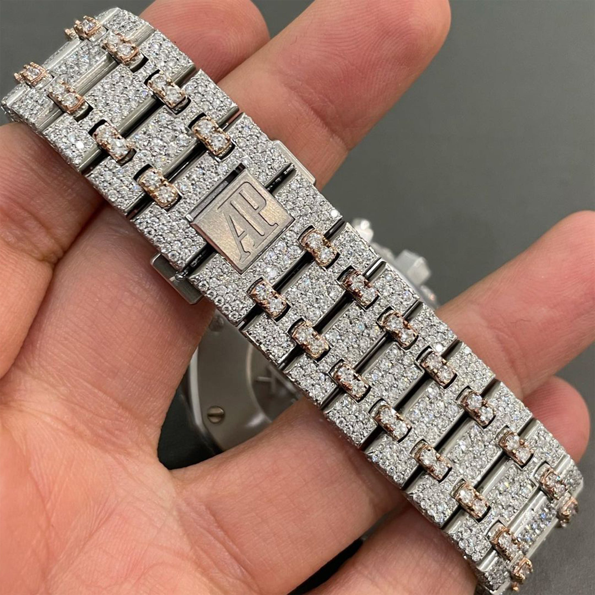 41mm Audemars Piguet Diamond Watch - AP RoyalOak Chronograph TwoTone