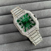 Load image into Gallery viewer, Cartier Santos Moissanite Diamond Watch | VVS Diamond Cartier Santos | Iced Out Cartier Green Dial Men Watch