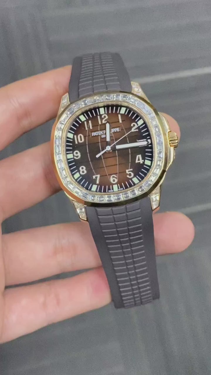 Patek Philippe Aquanaut Diamond Bezel Watch | Iced Out Patek | Patek Philippe Moissanite Watch