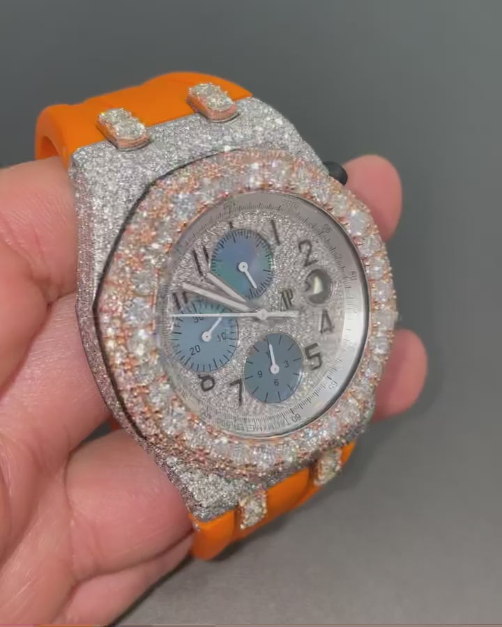 Moissanite AP Watch  - 42mm Audemars Piguet Offshore Two Tone BustDown XL Diamond